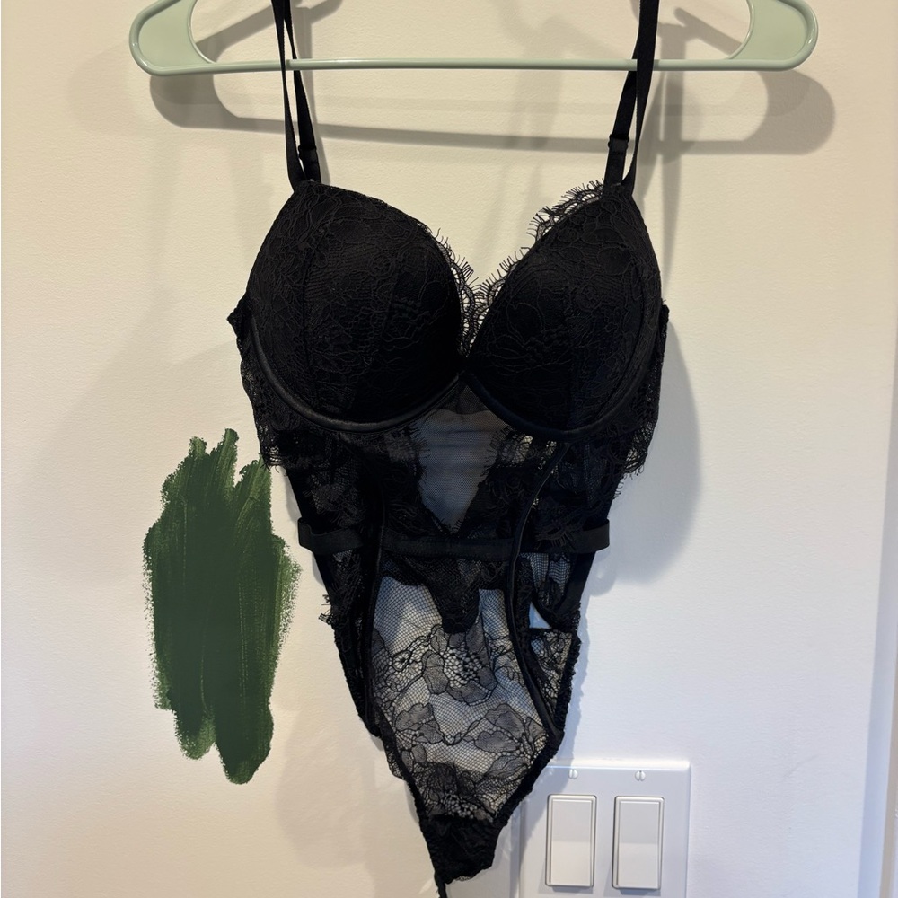 Elegant Black Lace Bodysuit